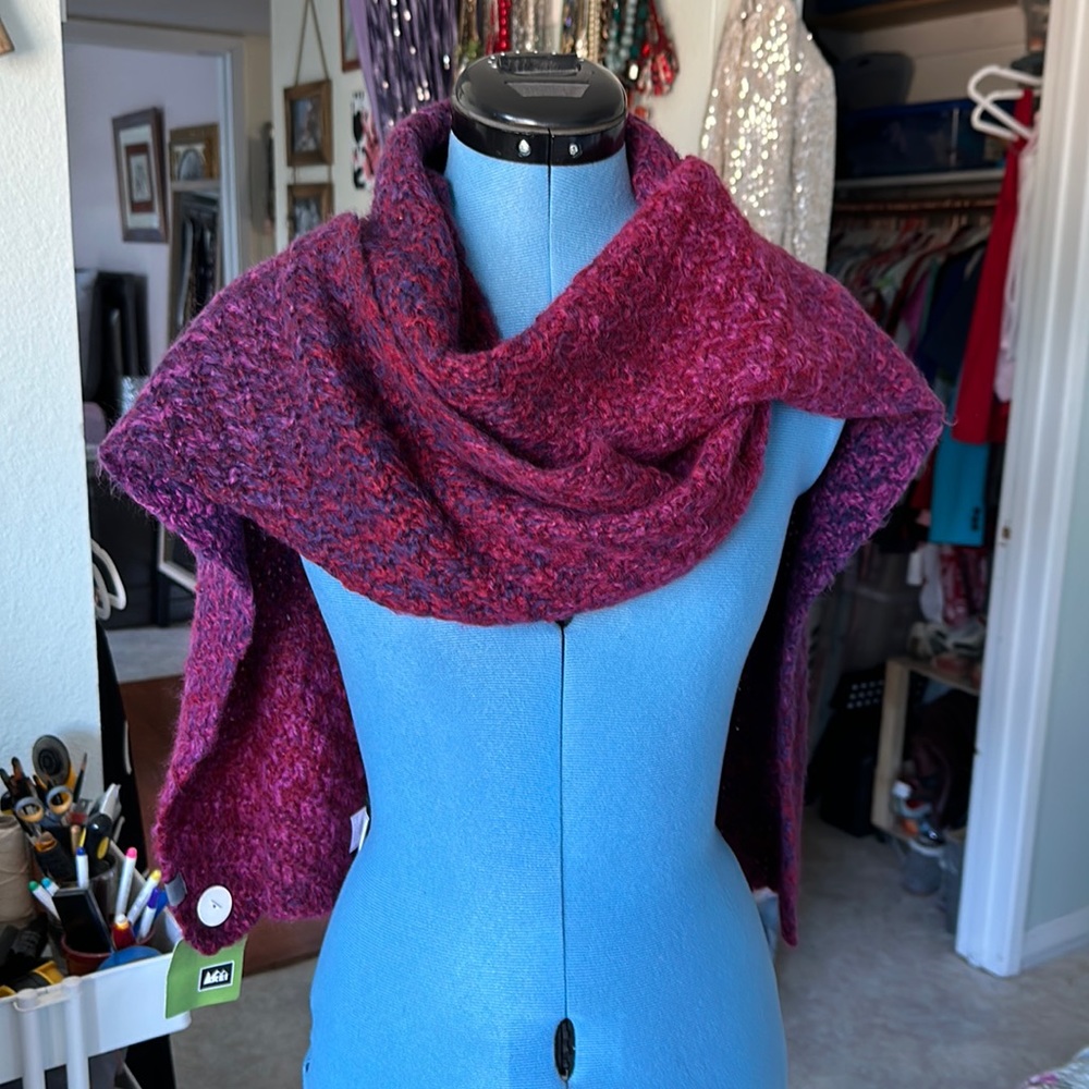 Purple, dark pink scarf from REI